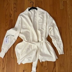 NWOT White wrap cardigan